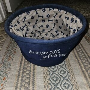 Navy Blue Pet Toy Basket